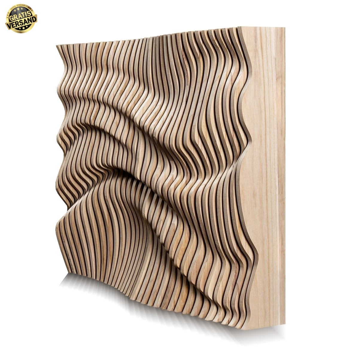 Diffusor 3D Wave, 100,5 cm x 74 cm, Naturbelassen